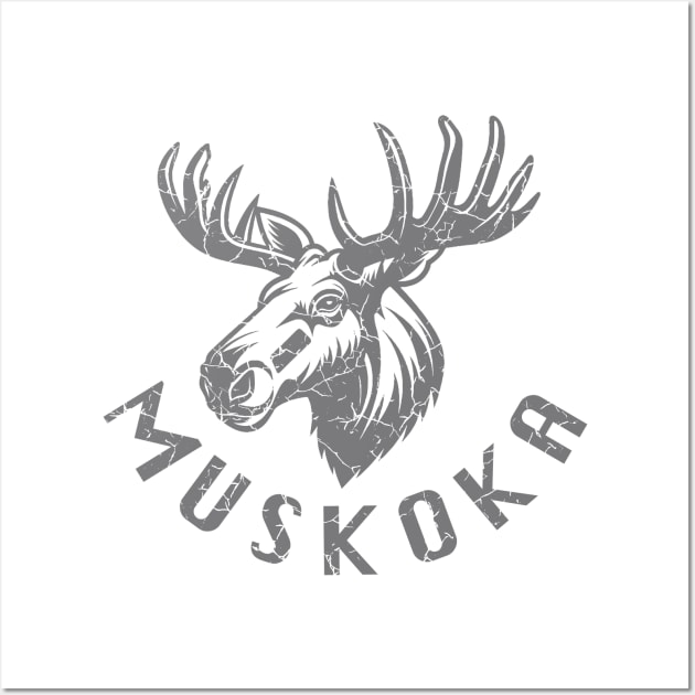 Muskoka - Moose (Dark Grey) Wall Art by VelvetRoom